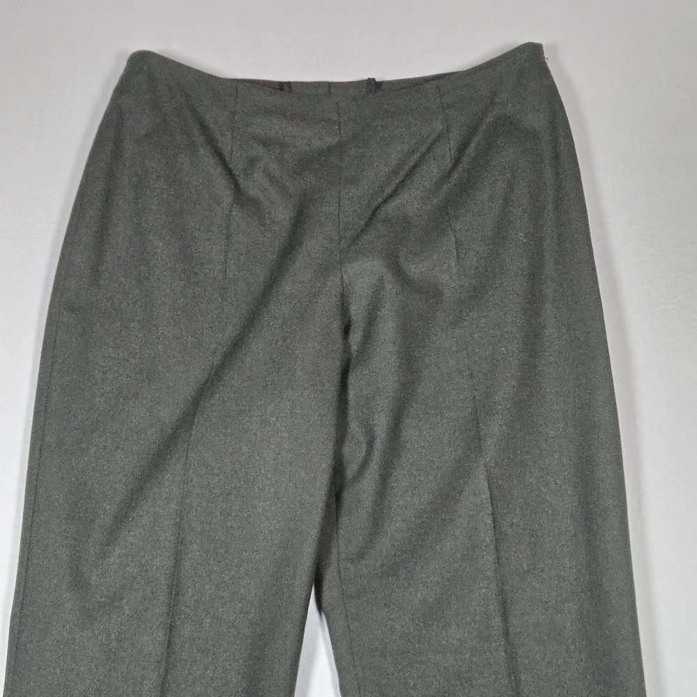 VTG Bogner Sz 10 Long Wool Cashmere Trousers Grey Straight Leg Y2K - Picture 2 of 12
